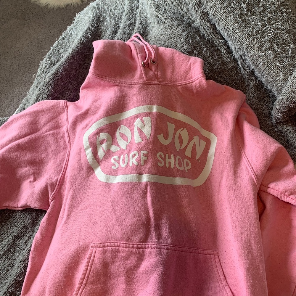 Womens Ron Jon surf shop hoodie pink